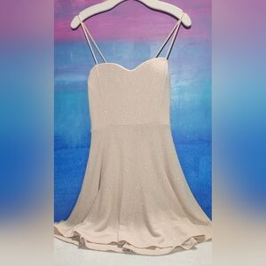 Windsor Sleveless Sparkle Cream Fit And Flare Dress